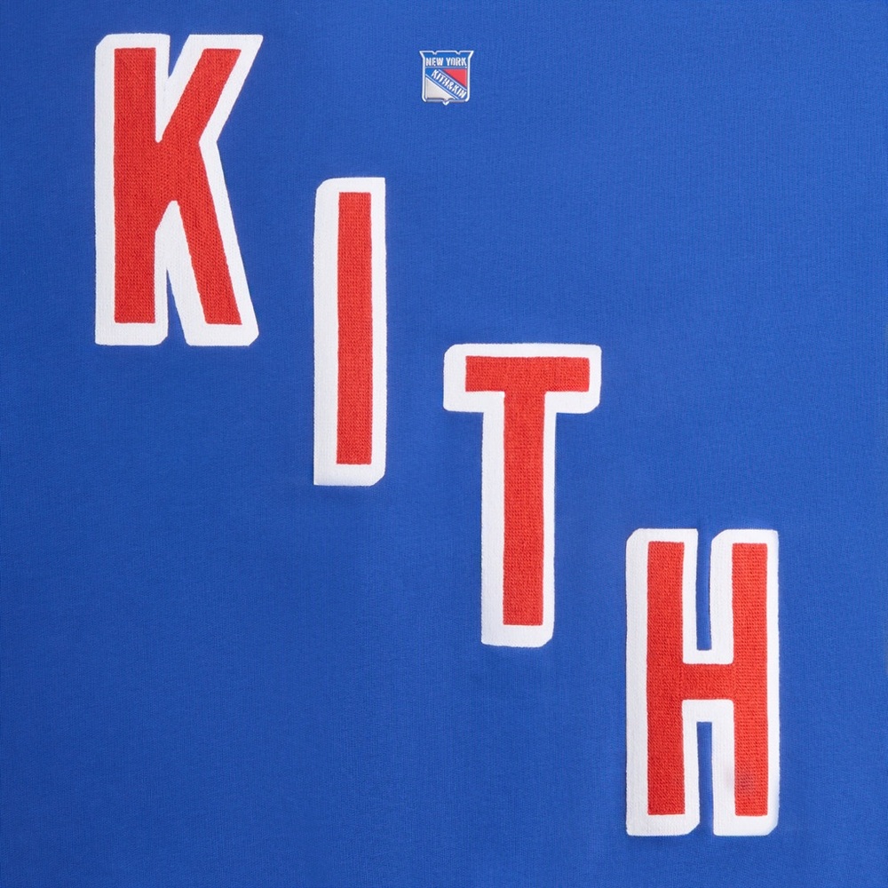 Kith the New York Rangers Skewed Nelson Crewneck Royal Blue Sweatshirt Size XL - Picture 3 of 8